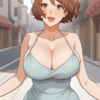 29617-77916799-masterpiece, best quality,outdoors, street, __lora_massage-club_silver_0.8__massage-club, 1girl, brown hair,brown eyes,short hai massage-club마사지 클럽 style/ IL style Lora