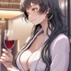 30661-3038669485-masterpiece, best quality,hotel,sweatdrop, _akae shirou style, 1girl,solo, long hair, large breasts,bathrobe,aged up,eyelashes,l akae shirou style朱江士朗/ IL style Lora