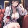 30664-1210615803-masterpiece, best quality,hotel,sweatdrop, sidelocks, _akae shirou style, 1girl,solo, long hair, large breasts,bathrobe,aged up, akae shirou style朱江士朗/ IL style Lora