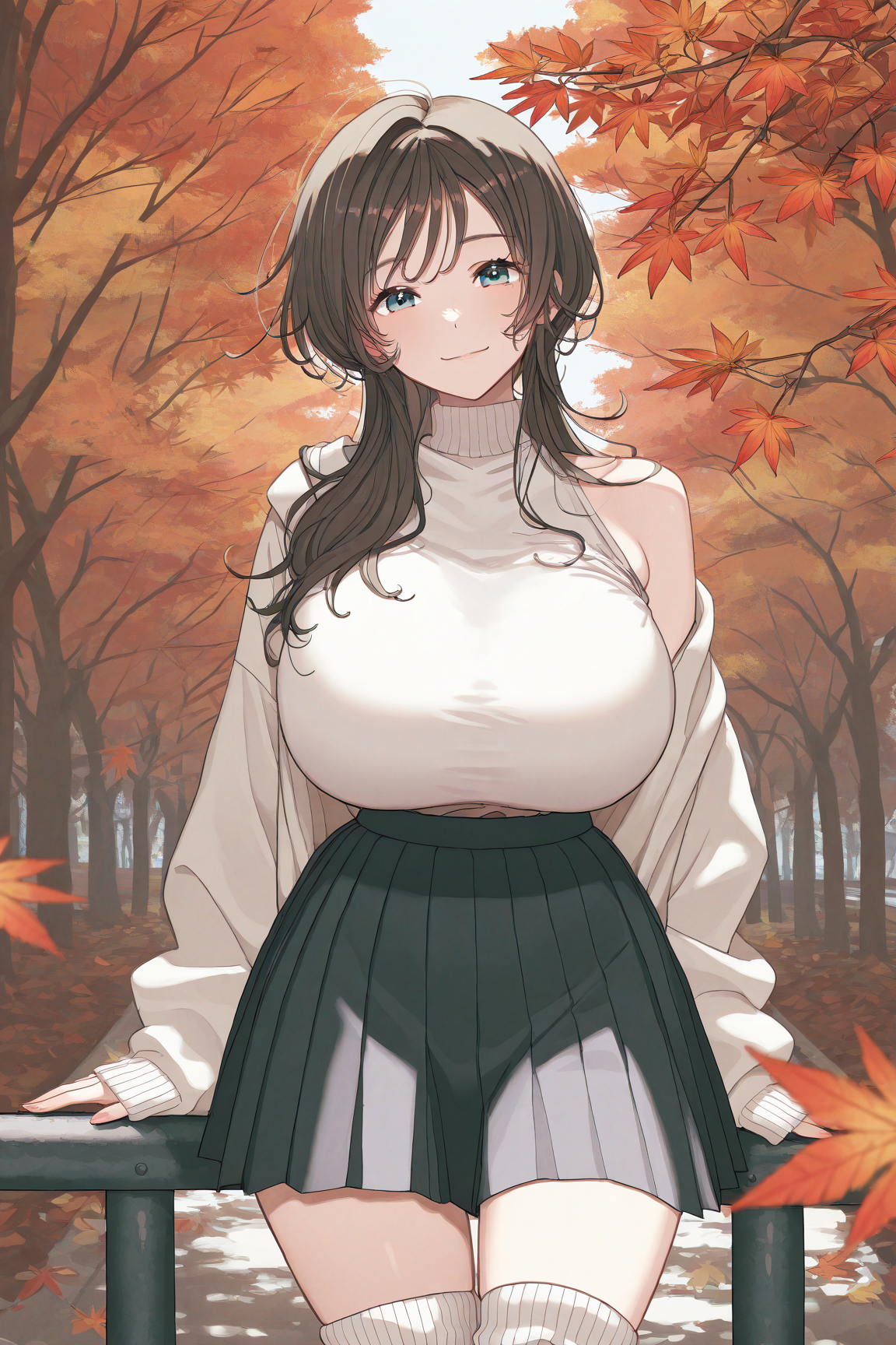 31140-1140511854-masterpiece, best quality,cowboy shot, looking at viewer, outdoors, autumn leaves, __lora_Cheri-ko style_0.9_,_Cheri-ko style, 1 Cheri-koチェリ子 style/ IL style Lora