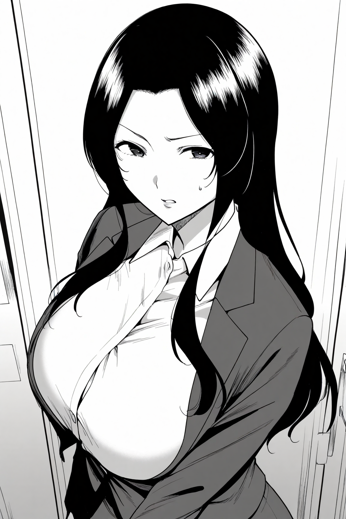 32931-3547311961-masterpiece, best quality,__lora_Mitsuko Uchikawa_1_ ,Mitsuko Uchikawa, 1girl, greyscale, monochrome, breasts, long hair, solo, Mitsuko Uchikawa内川ミツコ(Destiny Loversデスティニーラバーズ) / IL Character Lora