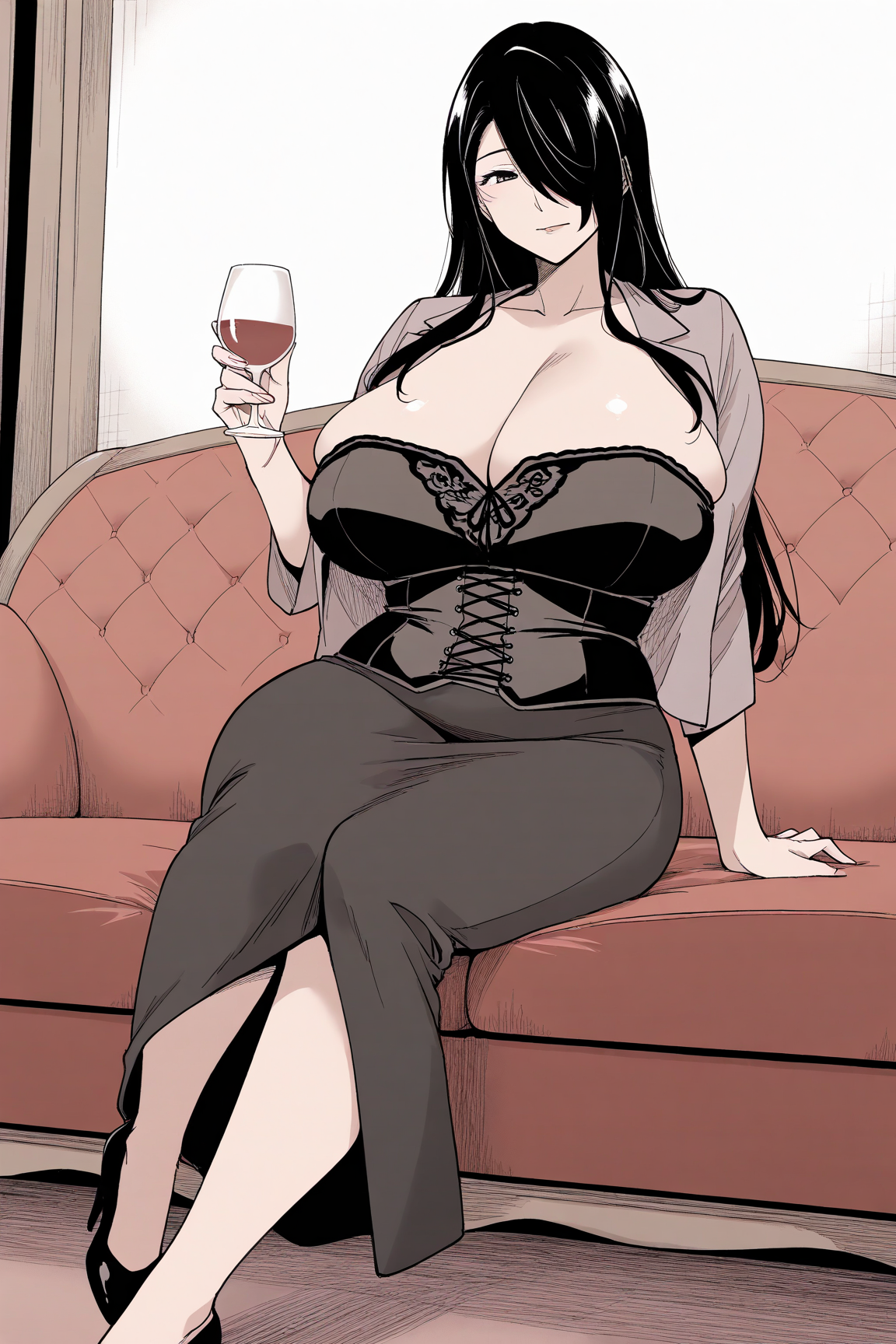 34296-1649910739-masterpiece, best quality, hatching _(texture_),__lora_Kusakabe Akiho_2_0.8__Kusakabe Akiho,mature female,aged up, 1girl, huge b Kusakabe Akiho日下部秋穂(Destiny Loversデスティニーラバーズ)/ IL character Lora