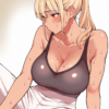 38050-362261249-masterpiece, best quality,__lora_siwasunookina_silver_1__siwasunookina-style, 1girl, breasts, solo, exercise, sweat, blonde hair siwasunookina師走の翁 style/ IL style Lora