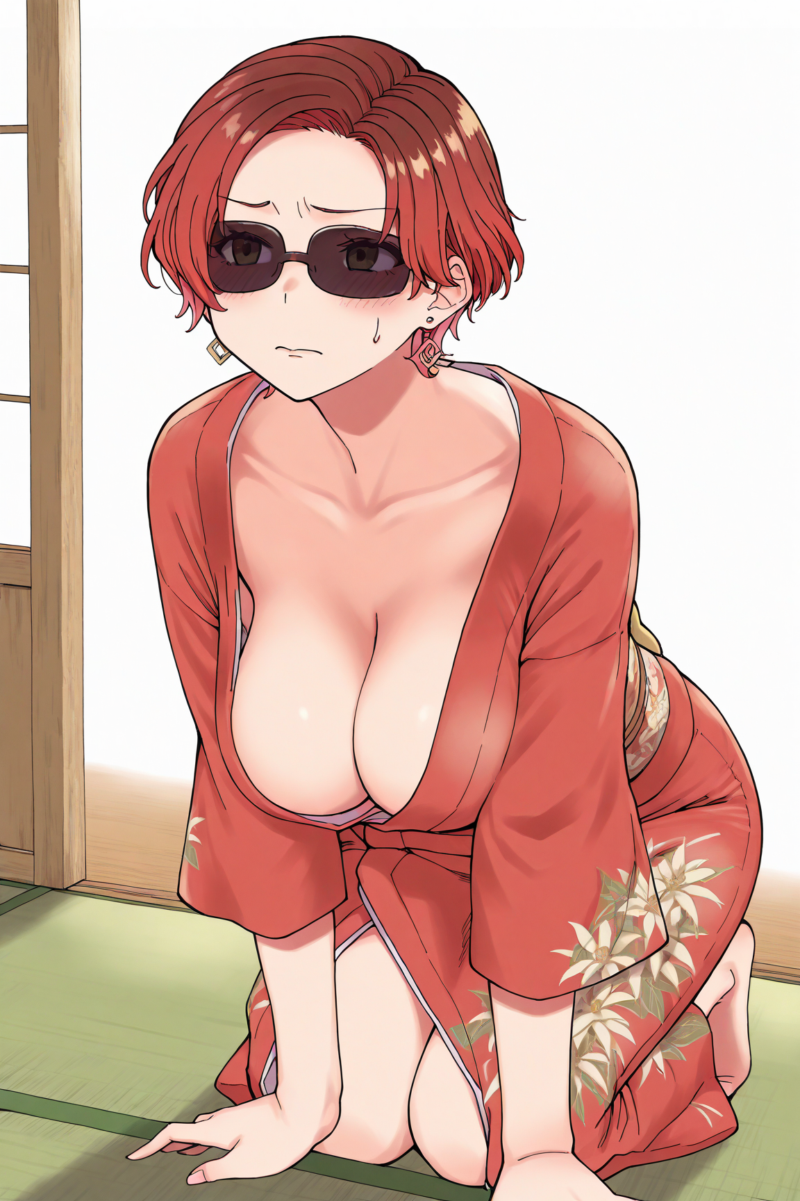 38063-3061005905-masterpiece-best-quality__lora_siwasunookina_silver_1__siwasunookina-style-1girl-solo-jewelry-earrings-red-hair-sunglass.webp siwasunookina師走の翁 style/ IL style Lora