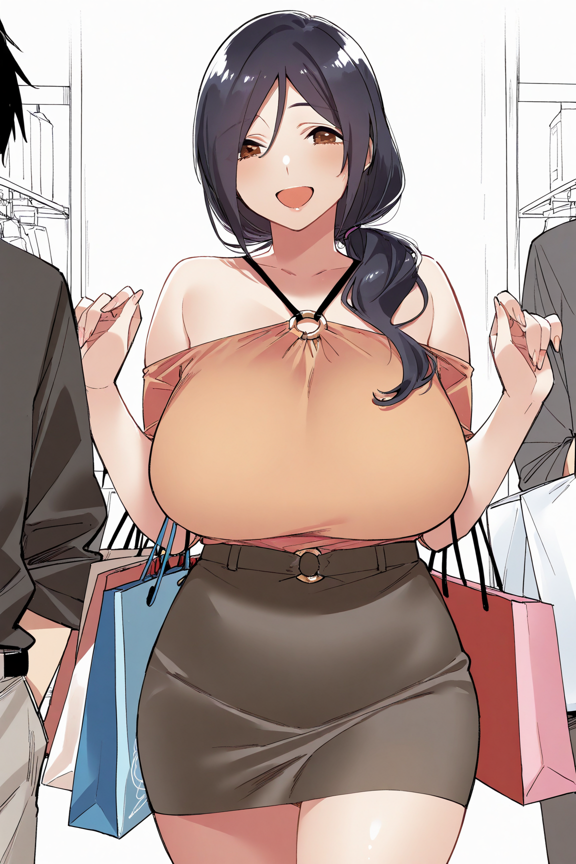 34049-613614011-masterpiece, best quality,hatching _(texture_), shopping bag,shopping,cowboy shot, __lora_Takamura Honami_0.8__Takamura Honami, Takamura Honami篁穗波(Destiny Loversデスティニーラバーズ) / IL Character Lora