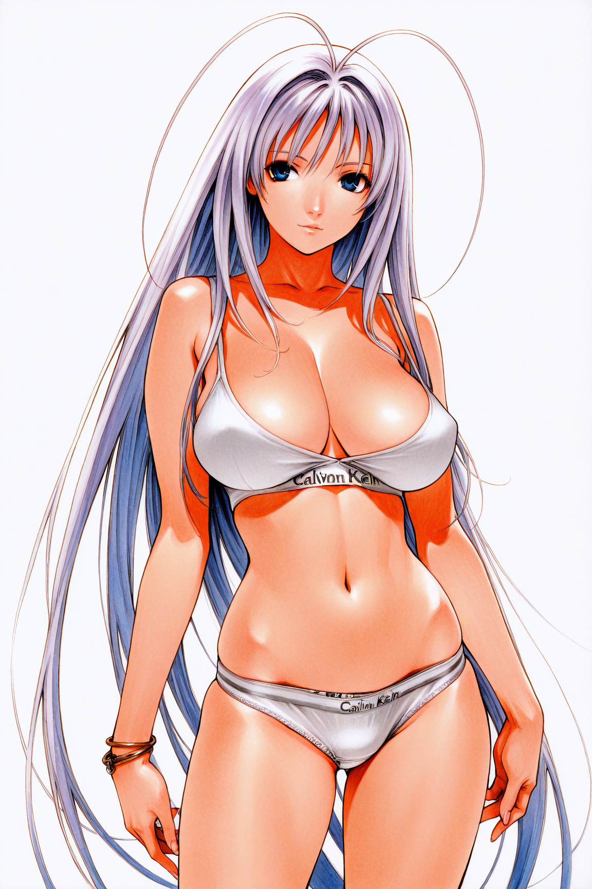 35312-1180173153-masterpiece, best quality,_Maya Natsume,1girl,blue eyes,large breasts,long hair,bracelet,very long hair,traditional media,_bra, Natsume Maya棗真夜(Tenjou Tenge 天上天下)【乳揉み、CALVIN KLEIN】Full pics+2videos