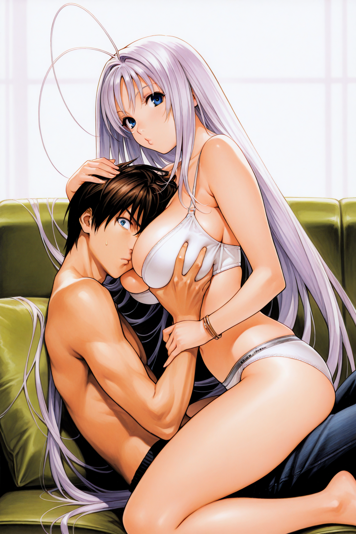 35341-4290171849-masterpiece, best quality,from side, _Maya Natsume,1girl,blue eyes,large breasts,long hair,bracelet,very long hair,traditional m Natsume Maya棗真夜(Tenjou Tenge 天上天下)【乳揉み、CALVIN KLEIN】Full pics+2videos