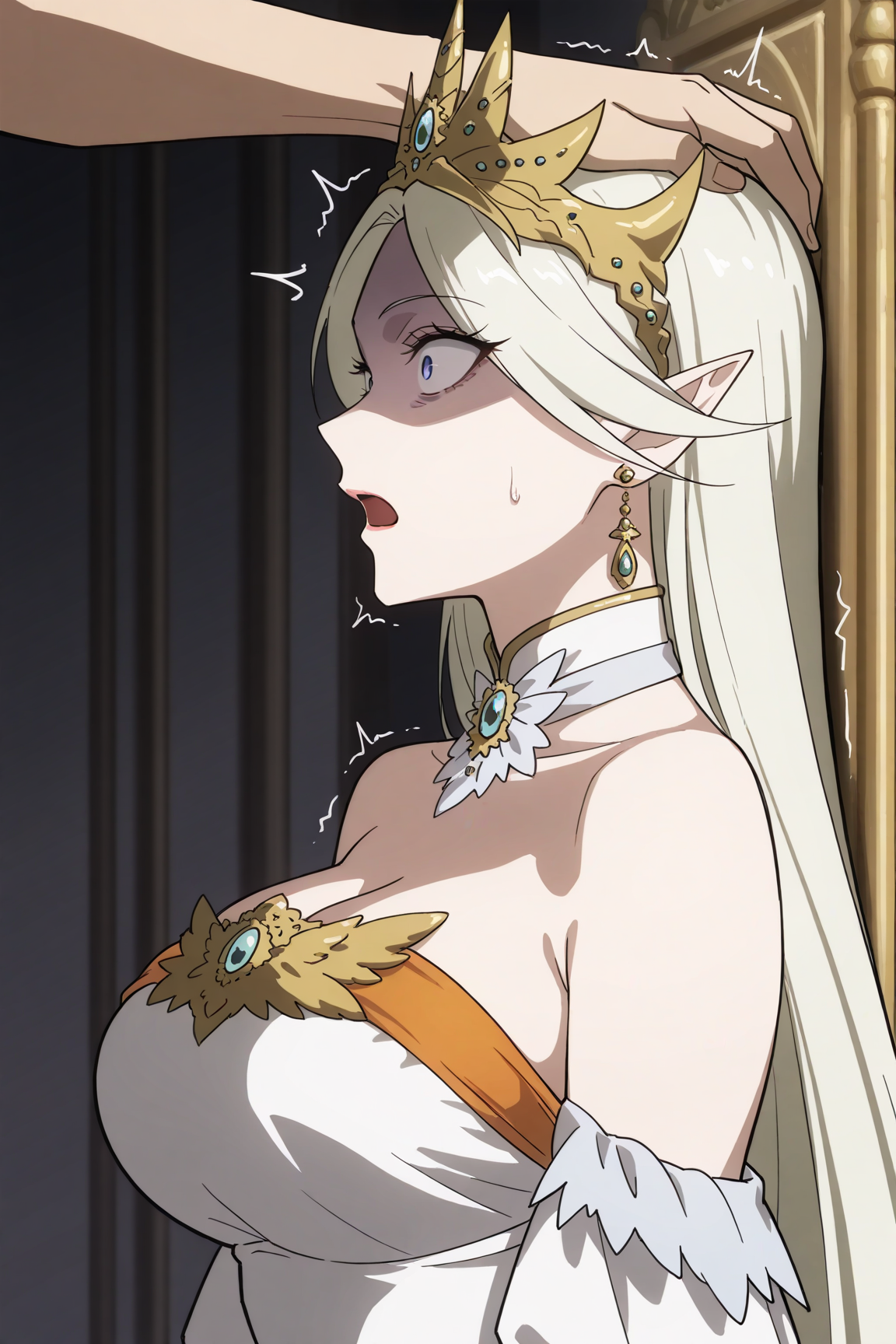 35924-2995673631-masterpiece, best quality,from side,__lora_Queen Liv VII_0.8__Queen Liv VII, 1girl,, blue eyes,large breasts, long hair, pointy Queen Liv VIIリーフ7世(Mugen Gacha 無限ガチャ) / IL Character Lora