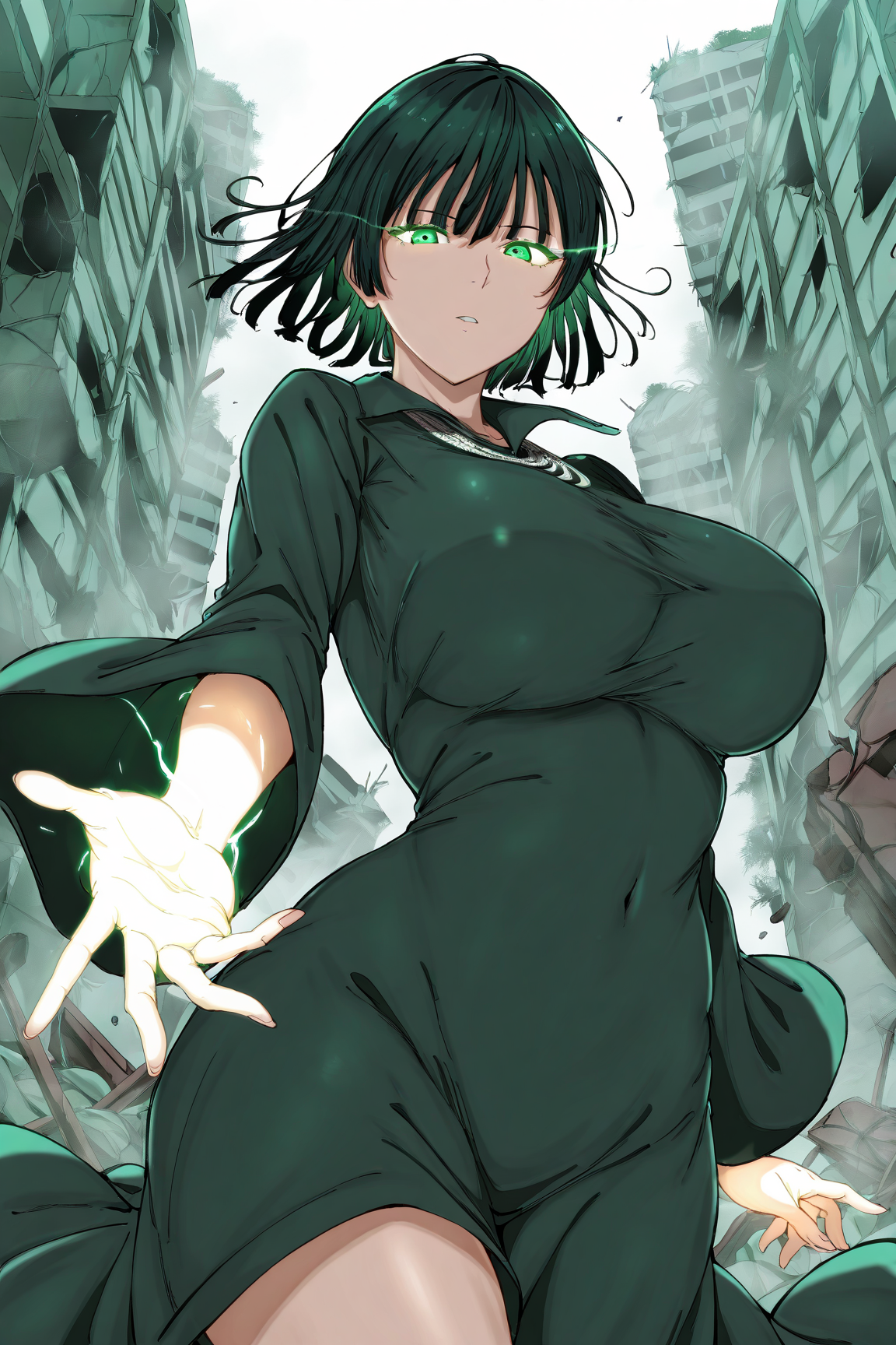 40105-678612767-masterpiece, best quality,cowboy shot,ruins, __lora_alp315-style_0.8__alp315-style,1girl, mature female, fubuki _(one-punch man_ alp315 style / IL style Lora