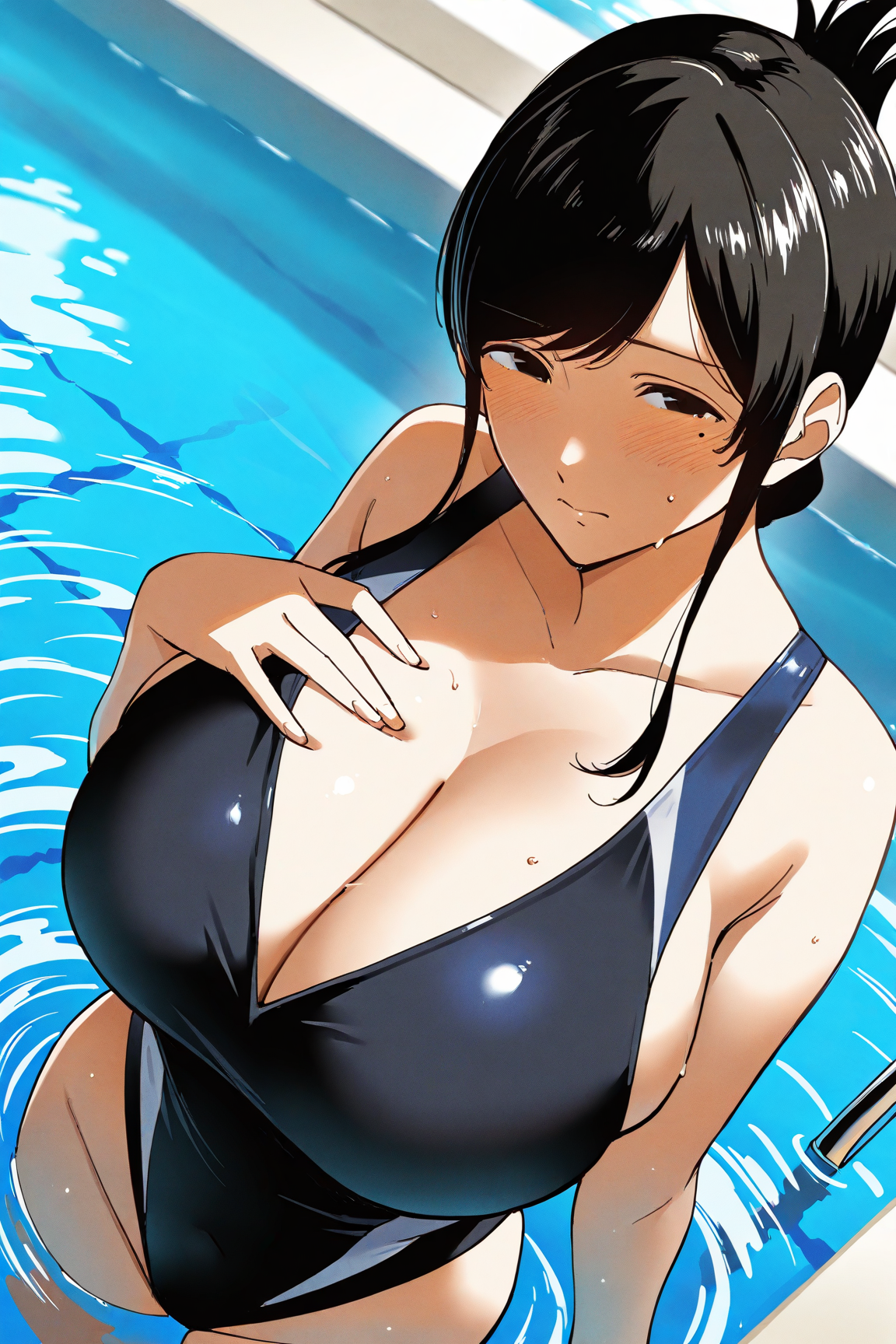36713-3998154659-masterpiece, best quality,dutch angle,cowboy shot, sidelocks, __lora_Iida Miho_1__Iida Miho, 1girl, black hair, huge breasts, cl Iida Miho飯田美穂(Destiny Loversデスティニーラバーズ) / IL Character Lora