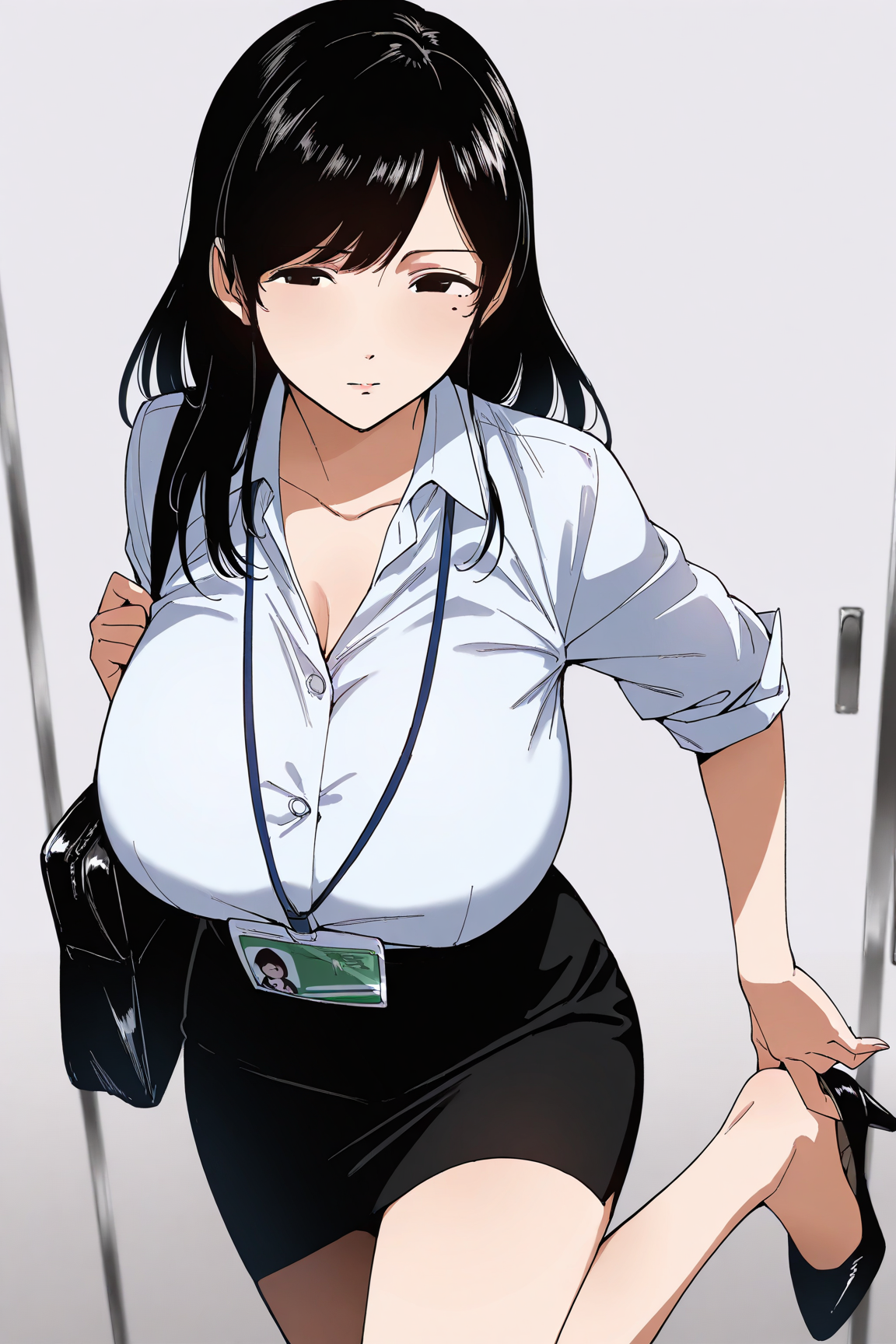 36721-3921107477-masterpiece, best quality,,cowboy shot, __lora_Iida Miho_1__Iida Miho, 1girl, black hair, huge breasts, solo, looking at viewer, Iida Miho飯田美穂(Destiny Loversデスティニーラバーズ) / IL Character Lora