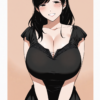 36723-1137871464-masterpiece, best quality,,cowboy shot, __lora_Iida Miho_1__Iida Miho, 1girl, black hair, huge breasts, solo, looking at viewer, Iida Miho飯田美穂(Destiny Loversデスティニーラバーズ) / IL Character Lora