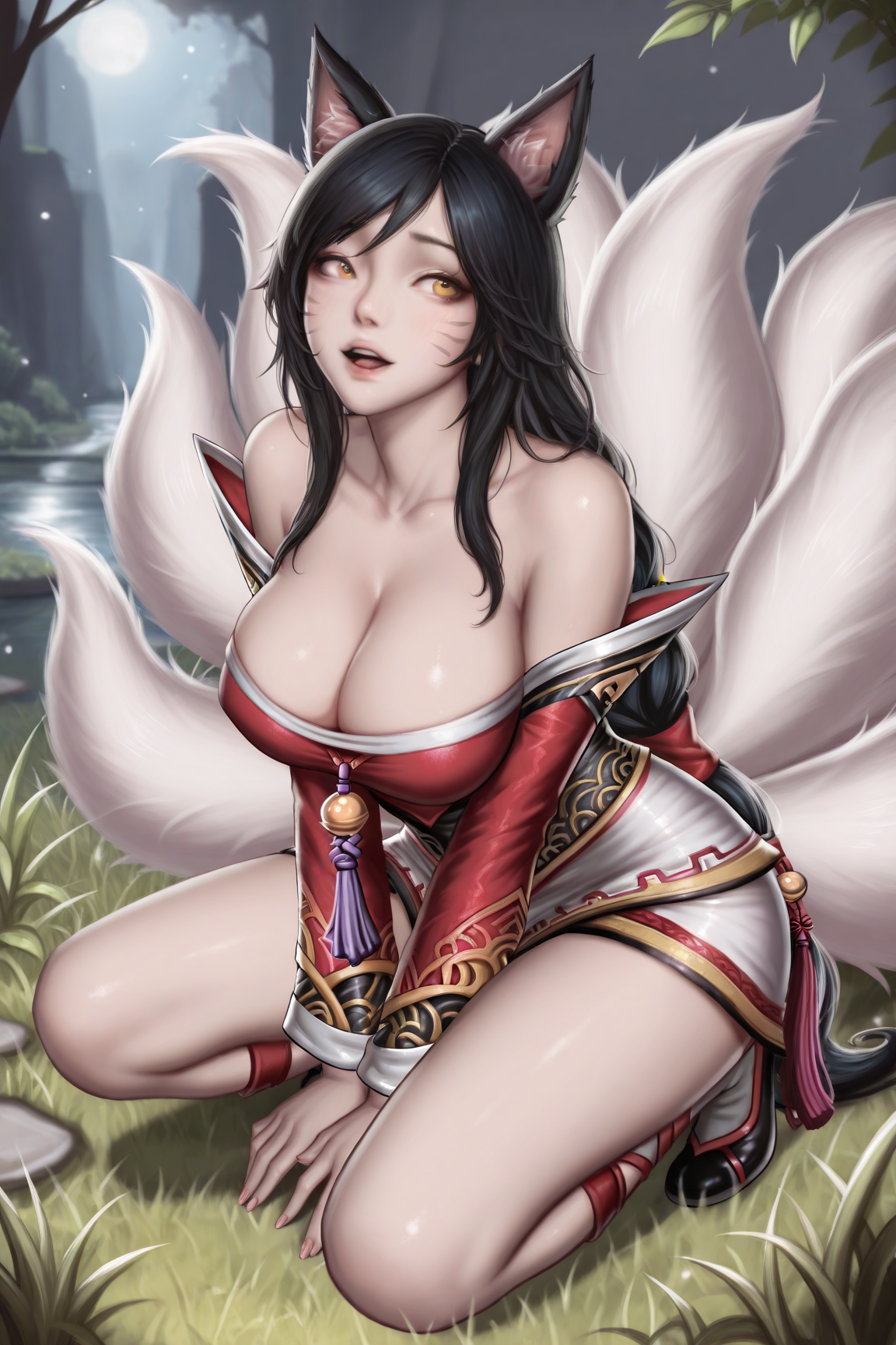 41725-327824354-masterpiece, best quality,__lora_milkychu-style_0.6_,_milkychu-style,1girl,ahri _(league of legends_), large breasts, squatting, milkychu-style/ IL style Lora