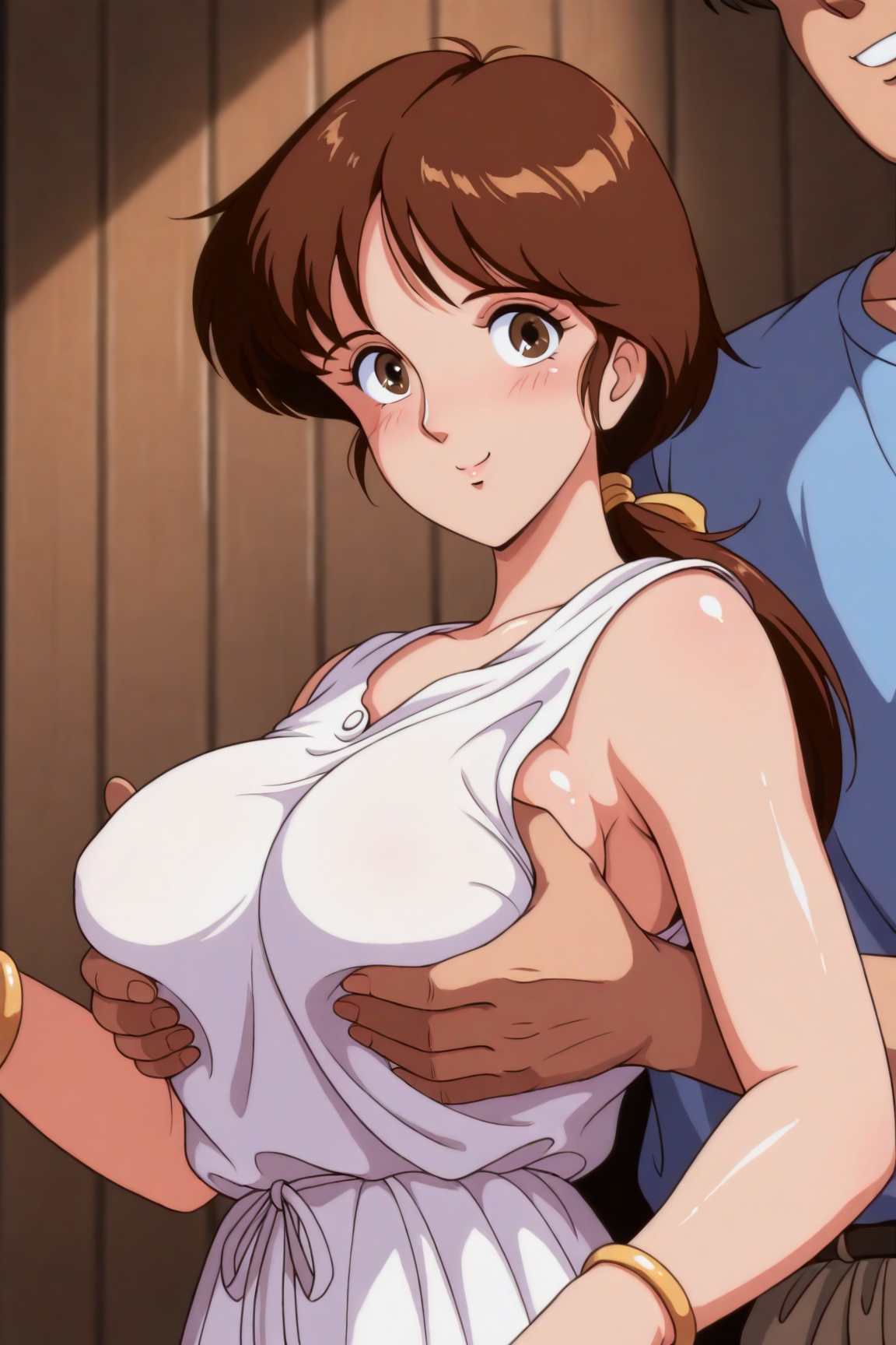 44102-1016180310-masterpiece, best quality,__lora_tia_0.8_tia, 1girl, solo, brown hair,white dress, ponytail, retro artstyle,lar 【Uncensored】【Forallorder】0219 tiaティア(Balthus-Tia's Radianceバルテュス ティアの輝き) Full pics+2videos