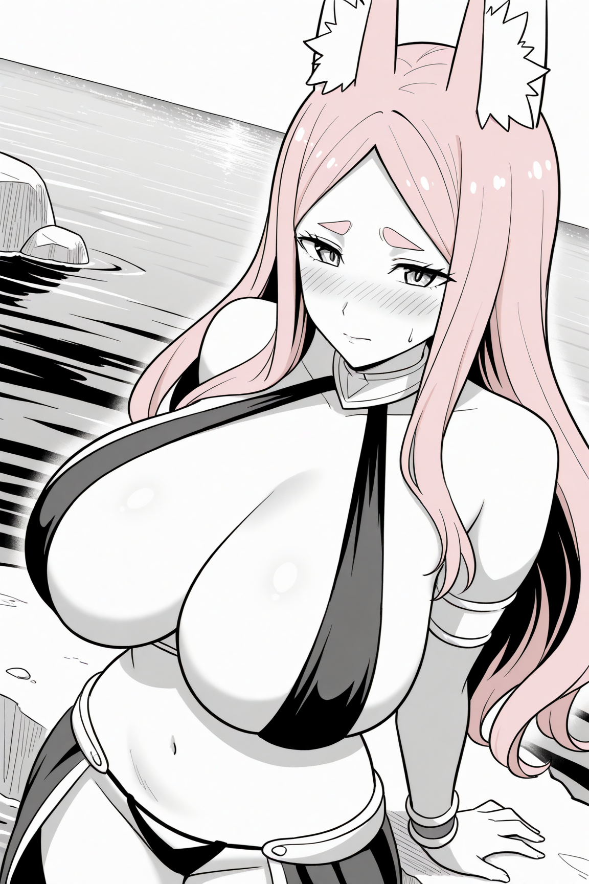 44643-213419935-masterpiece, best quality, cowboy shot, dutch angle,monochrome, greyscale, __lora_Marianne_0.9_,_Marianne, 1girl Marianneマリアンヌ(Hazure Hantei kara Hajimatta Cheat Majutsushi Seikatsuハズレ判定から始まったチート魔術士生活) / IL Character Lora
