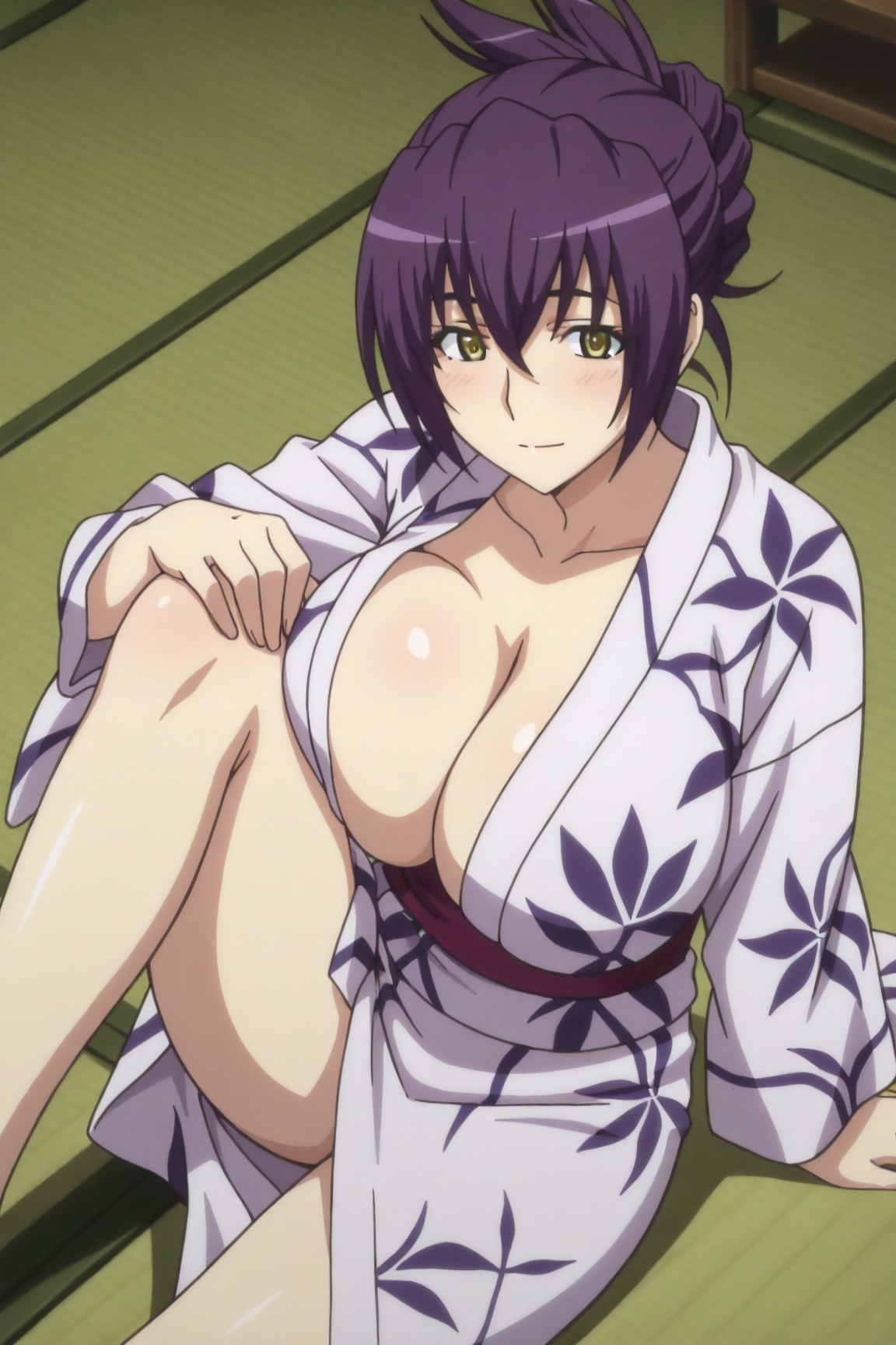 40272-515289000-masterpiece, best quality,,_lora_Urada Oikawa_0.8__Urada Oikawa, 1girl,purple hair, green eyes,folded ponytail, Urada Oikawa及川麗(The Qwaser of Stigmata聖痕のクェイサー) / IL Character Lora